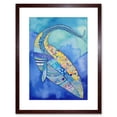 thumbnail image 1 of Blue Whale With Multicolour Patterns Folk Art Watercolour Painting Artwork Framed Print Wall Art 9X7 Inch, 1 of 5