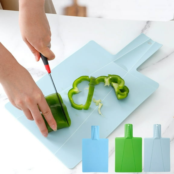 Blue Wheat Straw Cutting Board, Non Slip Garlic and Fruit Chopping Surface, Rubber Coated Prep Board for Home Kitchen, Durable Eco Friendly Meat and Vegetable Slicing Plate