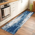 thumbnail image 1 of Blue White Abstract Art Runner Rug for Hallway 2x6ft, Modern Painting Mottled Texture Non Slip Floor Mat Washable Low-Profile Indoor Carpet for Living Room, Bedroom, Dining Room, 1 of 9