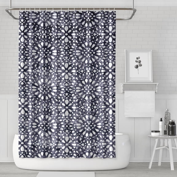 Blue and White Abstract Pattern Shower Curtain 72"x72" ,Bathroom Decorative Shower Curtains Set with 12 Hooks,Modern Waterproof Washable Shower Curtain