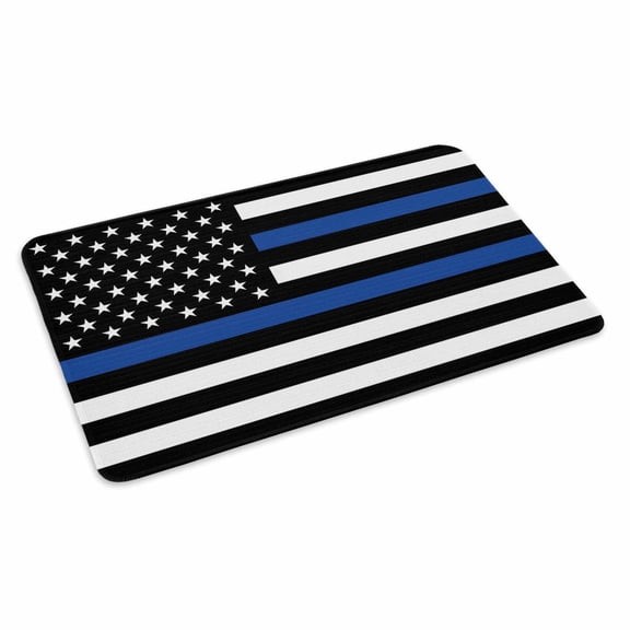 Blue White American Flag Doormat Outdoor Entrance 16"x24", USA Flag Vintage Stars Absorb Moisture Dirt Door Mats, Non-Slip Rubber Backing Floor Mats Indoor, Low-Profile Front Door Rugs