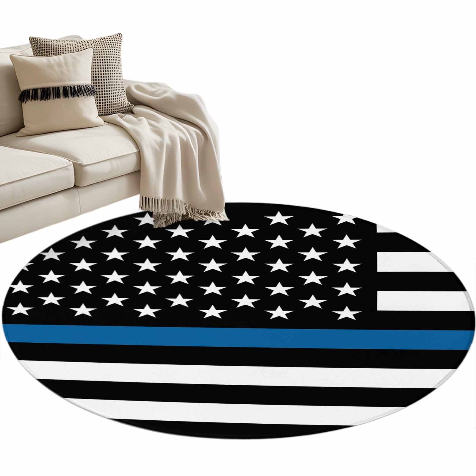 Blue White American Police Flag 3ft Area Rug, Honoring Law Enforcement ...