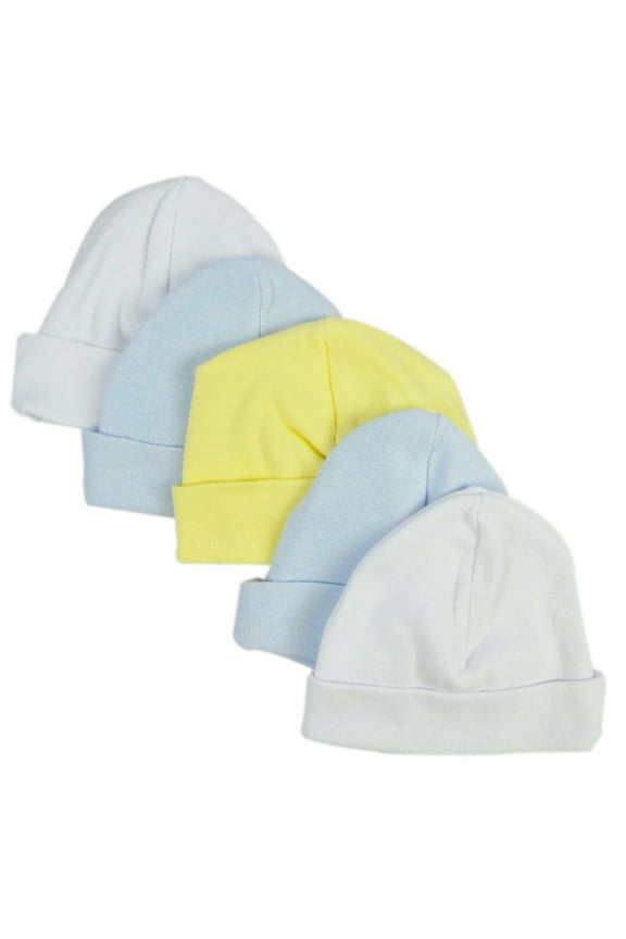 Blue & White Baby Caps (Pack of 5)