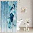 thumbnail image 1 of Blue White Ball Decor Shower Curtain, Merry Christmas Snow Colorful Baubles Bathroom Decor Polyester Fiber Plastic Rings Quick-Drying Waterproof for Bathtubs/Bathroom, 72x36 inches, 1 of 6
