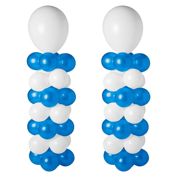 Blue & White Balloon Column Kit 131 Pieces