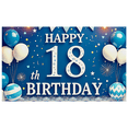 thumbnail image 1 of Blue and White Balloon Themed 18th Birthday Backdrop Banner Background Party Supplies Birthday Decoration Photography Props for Party Celebrations Photo Booth Decorations, 1 of 6