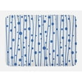 thumbnail image 1 of Blue and White Bath Mat, Abstract Circular Water Drops and Vertical Wavy Lines Pattern, Plush Bathroom Decor Mat with Non Slip Backing, 29.5" X 17.5", Violet Blue and White, by Ambesonne, 1 of 2