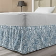 thumbnail image 1 of Blue and White Bed Skirt, Abstract Doodle Flying Butterfly Motifs on Distorted Net Background, Elastic Bedskirt Dust Ruffle Wrap Around for Bedding Decor, 4 Sizes, Blue and White, by Ambesonne, 1 of 2