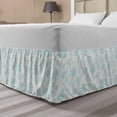 thumbnail image 1 of Blue and White Bed Skirt, Hand Drawn Style Crystals in Different Shapes Hipster Doodle Art Gemstones, Elastic Bedskirt Dust Ruffle Wrap Around for Bedding Decor, 4 Sizes, Blue White, by Ambesonne, 1 of 2