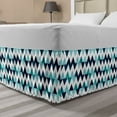 thumbnail image 1 of Blue and White Bed Skirt, Horizontal Zigzag Borders with Striped Design and Modern Look, Elastic Bedskirt Dust Ruffle Wrap Around for Bedding Decor, 4 Sizes, Pale Blue Dark Blue, by Ambesonne, 1 of 2