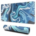 thumbnail image 1 of Blue, White and Black Lines&nbsp;pad Mousewaterproof,rubber+multispandexno Slip Line Theme Gaming Mouse PadDesk Pad for Office Home Game 31.5x15.7inches, 1 of 7