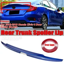 Blue/White/Black Rear Trunk Spoiler Lip Boot Wing For Honda For Civic 10th Gen Sedan 2016-2018 Rear Spoiler Wing Lip Body Kit
