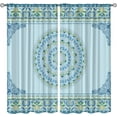 thumbnail image 1 of Blue White Boho Blackout Kids Curtains for Bedroom, Mandal Medallion Print Thermal Curtains & Window Treatments, Soundproof Privacy Curtains for Living Room Kitchen Dining Room Balcony-W52xL84in, 1 of 6
