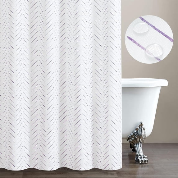 Blue and White Boho Shower Curtain Herringbone Zig Zag Fabric Shower Curtains for Bathroom Bohemian Farmhouse Modern Arrow Geometric Shower Curtain Set with Hooks Waterproof 72x72 inches