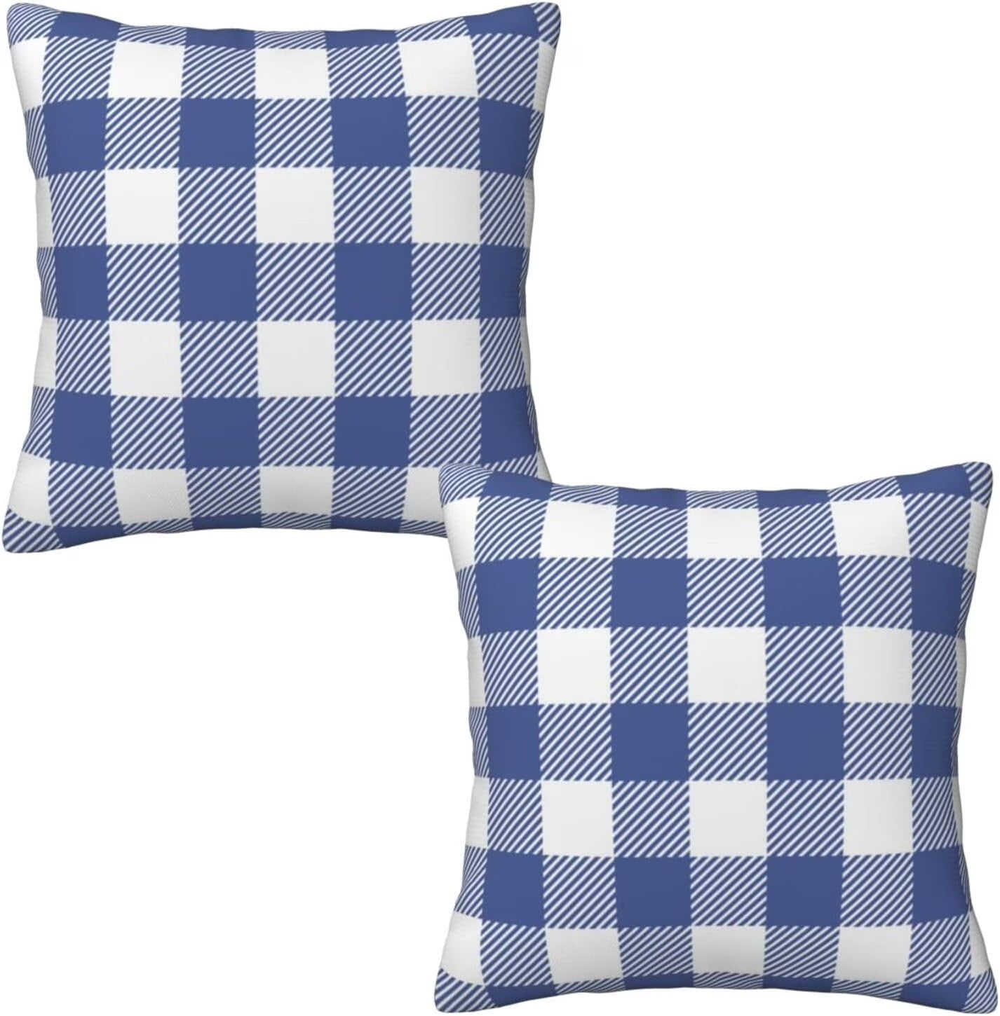 Sourcing Map Federe Per Cuscini 45x45cm Quadri Check Plaid - Cotone E Lino, Nero E Bianco, 2 Pezzi, Stile Farmhouse