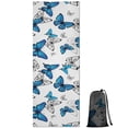 thumbnail image 1 of Blue White Butterfly Pattern Hot Yoga Mat Towel Non Slip for Hot Yoga - Quick-Drying Yoga Mat Cover with 4 Corner Pockets with Travel Bag - Hot Yoga Towel Non Slip 74"x26", 1 of 6
