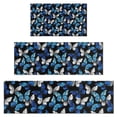 thumbnail image 1 of Blue White Butterfly Pattern Kitchen Rugs Sets Of 3,Kitchen Runner Rugs Non Skid Washable,Decorative Kitchen Floor Mats for Kitchen,Sink,Laundry,17"x30"+ 17"x47" + 17"x59", 1 of 6
