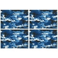 thumbnail image 1 of Blue White Camo Digital Shapes Pattern Summer Placemats Table Placemats Set Of 4-Linen Kitchen Washable Placemats Table Mats 11.8"x17.7" Non-Slip Heat Resistant, 1 of 6