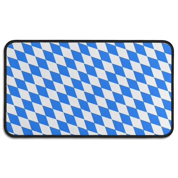 Blue White Checkerboard Checkered Pattern Door Rugs,Washable Non Slip Door Mats Indoor,Decorative Door Mats,Entry Mat Indoor for Entrance,Bedroom,Kitchen,Bathroom,30"x17"