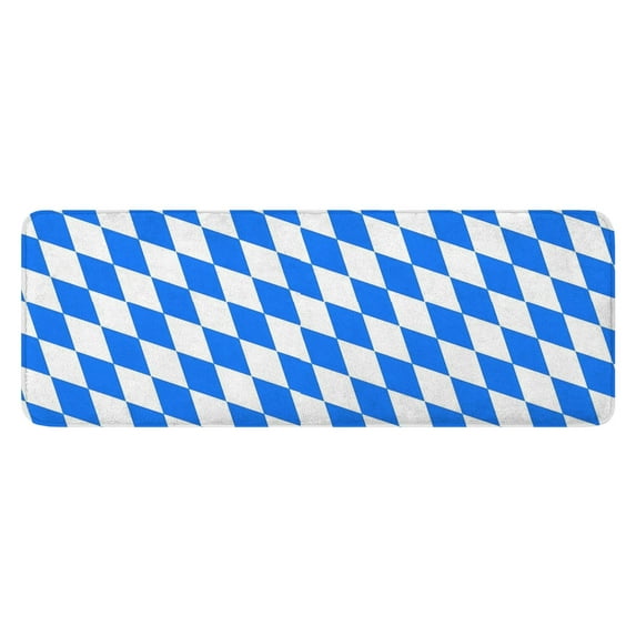 Blue White Checkerboard Checkered Pattern Kitchen Rug Mat,Kitchen Runner Rugs Non Skid Washable,Decorative Kitchen Floor Mats for Kitchen,Sink,Laundry,17"x47.2"