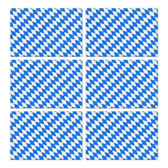Blue White Checkerboard Checkered Pattern Summer Placemats Table Placemats Set Of 6-Linen Kitchen Washable Placemats Table Mats 11.8"x17.7" Non-Slip Heat Resistant