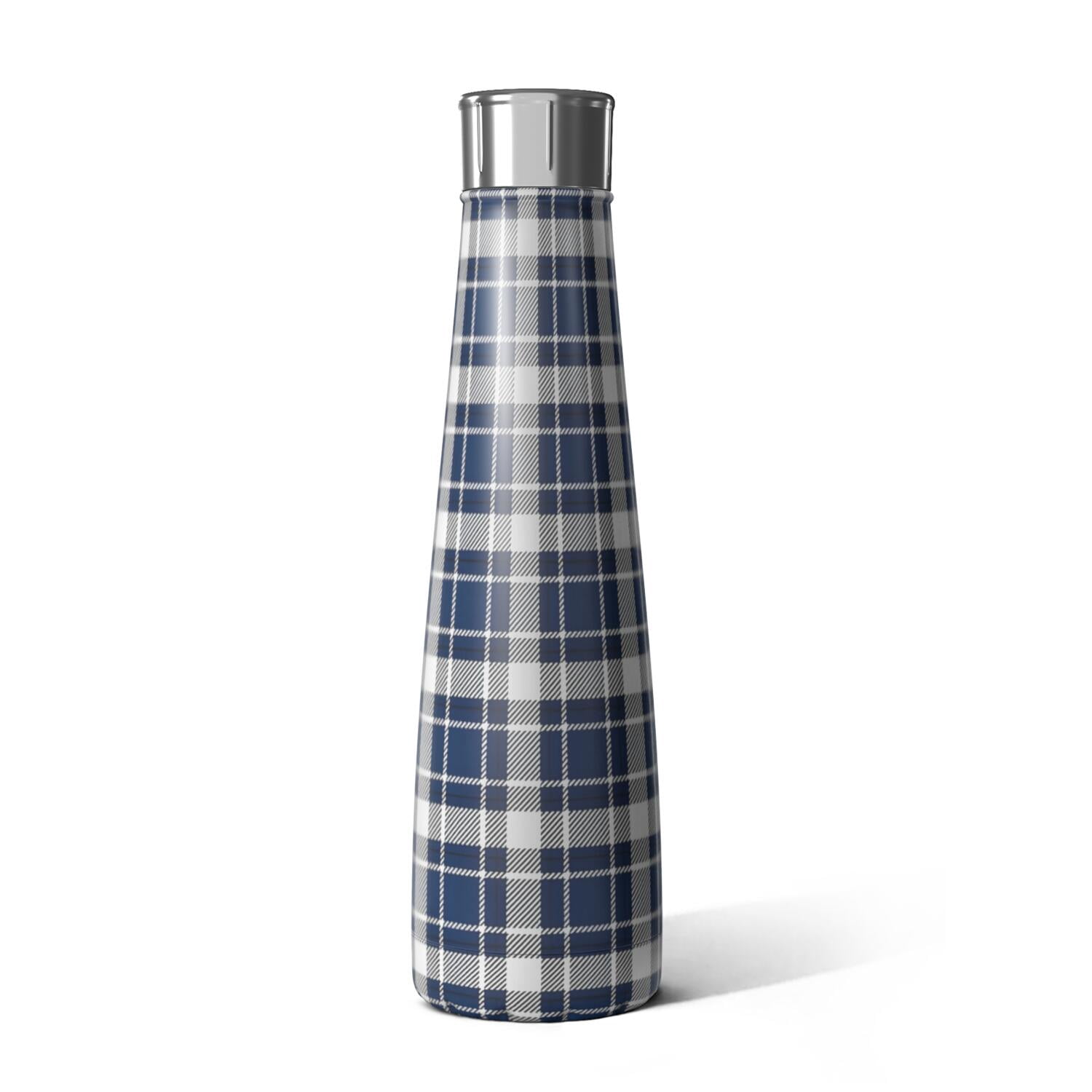 Blue and White Checkered Pattern Cola Shaped Water Bottle 1 Pack ...