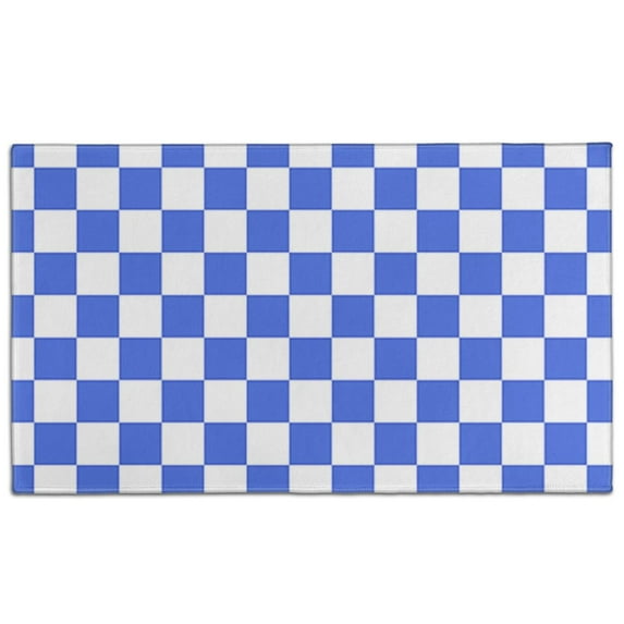 Blue and White Checkered Pattern Door Rugs,Washable Non Slip Door Mats Indoor,Decorative Door Mats,Entry Mat Indoor for Entrance,Bedroom,Kitchen,Bathroom,17"x30"