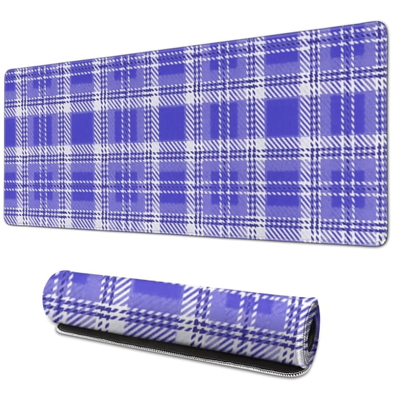 Blue and White Checkered Pattern Extended Large Mouse Pad, Gaming Desk ...