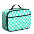 thumbnail image 1 of Blue and White Checkered Pattern Insulated Lunch Bag Teens,Bento School Lunch Bag for Teens for Work,Picnic or Travel 10.6x7.7x4.3 Inches,12 Can Capacity, 1 of 6