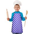 Apron Patern Blue and White Checkered Pattern Kids Waterproof Apron, Painting Smock ...