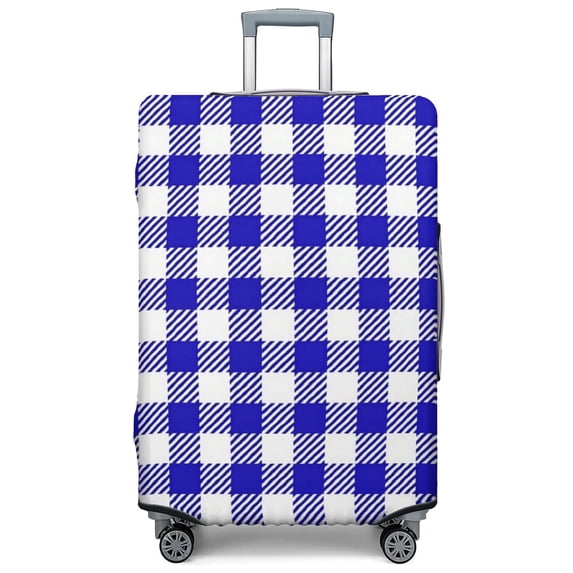 Blue and White Checkered Pattern Luggage Cover,Stretch Luggage ...