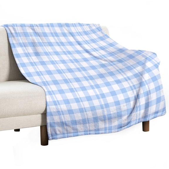 Blue White Checkered Pattern Print Soft Blanket Throw Blankets Warm Cozy Lightweight Couch Blanket Stuff Gifts for Women Mom Teens