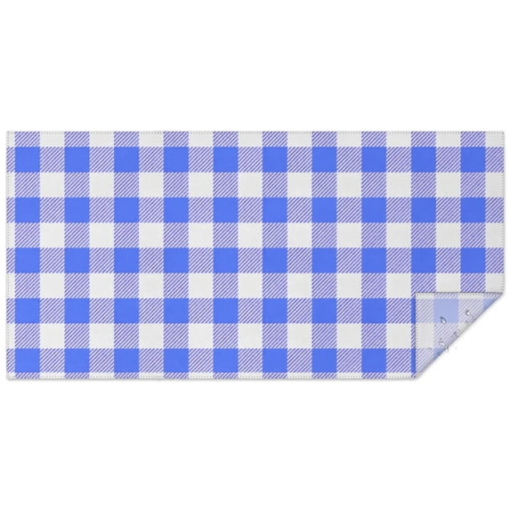 Blue and White Checkered Pattern Waterproof Tablecloth, Rectangular ...