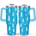 thumbnail image 1 of Blue White Christmas Tree 40 Oz Tumbler with Handle Lid and Straw Stainless Steel Double Walled Vacuum Insulated Cup Merry Christmas Gifts Tumbler for Women Men Friends Outdoor Indoor, 1 of 6