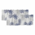 thumbnail image 1 of Blue White Curtain Valances for Windows, Kitchen Valance Window Treatments Panel 2 Pack, Abstract Grey Chrysanthemum Flower Floral Rod Pocket Short Curtains for Bathroom Bedroom 60 x 18 Inch, 1 of 8