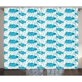 thumbnail image 1 of Ambesonne Blue and White Curtains 2 Panel Set, Raining Clouds, 108" x 63", Blue and White, 1 of 3