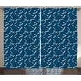 thumbnail image 1 of Ambesonne Blue and White Curtains 2 Panel Set, Winged Animals, 108" x 84", Dark Blue and White, 1 of 3