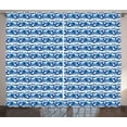 thumbnail image 1 of Ambesonne Blue and White Curtains 2 Panel Set, Swirling Ocean Waves, 108" x 96", Blue and White, 1 of 3