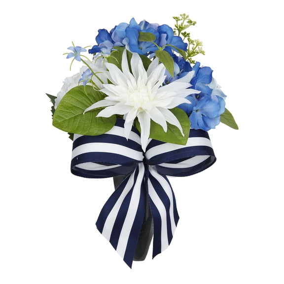Blue & White Dahlia & Berry Remembrance Cone by Ashland - Spring Floral for Crafting and Home Decor