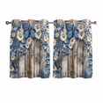 thumbnail image 1 of Blue White Daisy Kitchen Curtains Short 54 Inch Length, Vintage Pastoral Butterfly Rustic Wood Grommet Top Bedroom Living Room Curtains, Light Filtering Cafe Curtain Drapes 2 Panels Set 84''x54'', 1 of 9