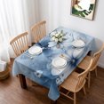 thumbnail image 1 of Blue White Daisy Table Cloth Waterproof Tablecloths, Luxury Farmhouse Botanical Flower Tablecloth Dining Table Cover for Kitchen Party Tabletop Outdoor, Rectangle Tablecloth 60x102 Inch, 1 of 9