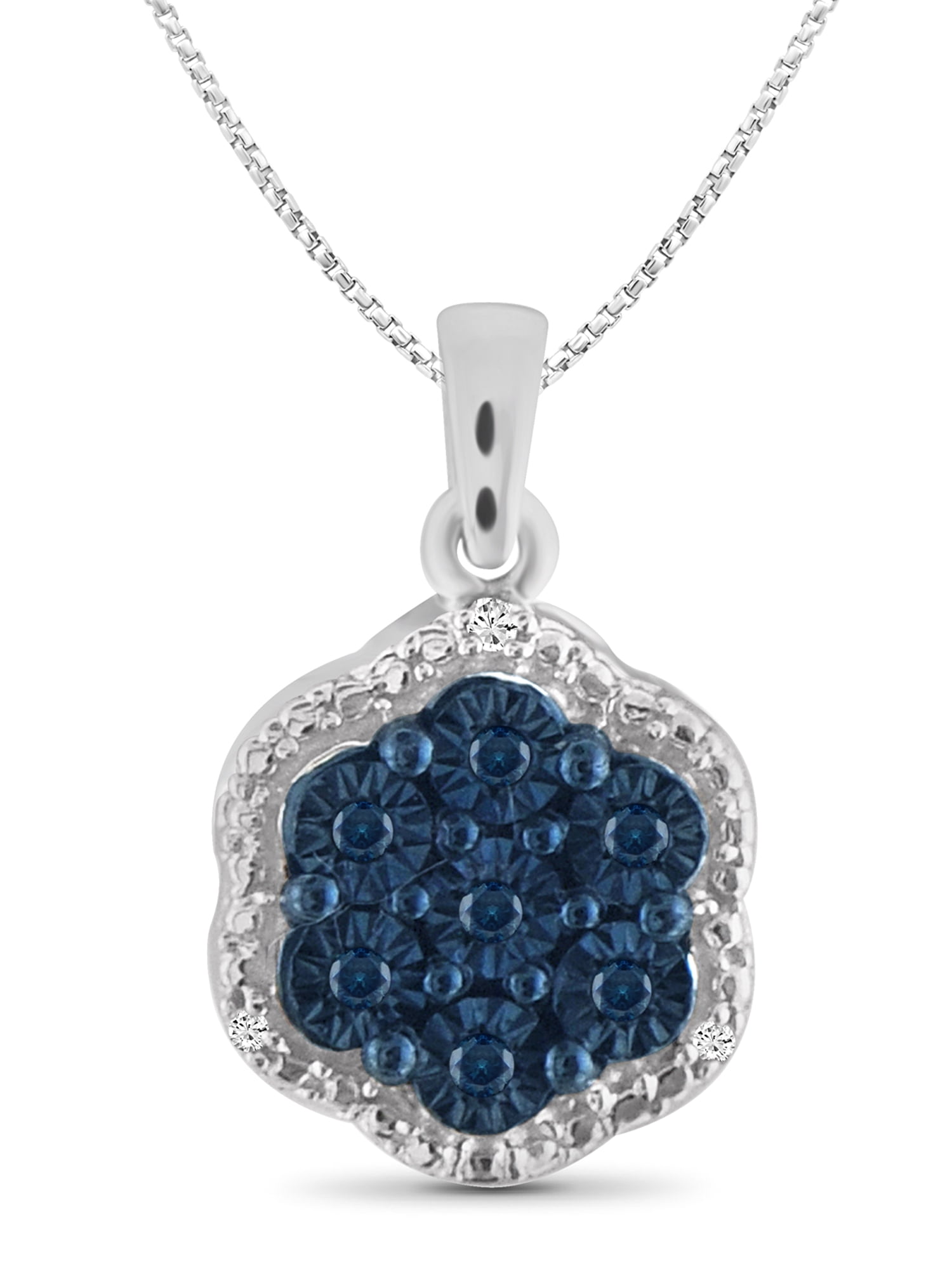 Blue & White Diamond Accent Sterling Silver Pendant