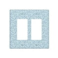 Blue White,Duplex Outlet Plate Switch Cover,Tile Pattern in Meander