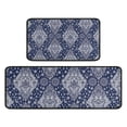 thumbnail image 1 of Blue and White Ethnic Floral Pattern Kitchen Rugs Sets Of 2,Anti Fatigue Kitchen Mat Rugs Non Slip Washable,Decorative Kitchen Floor Mats for Kitchen,Sink,Laundry,17"X30"+17"X47", 1 of 7