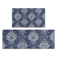 thumbnail image 1 of Blue and White Ethnic Floral Pattern Kitchen Rugs Sets Of 2,Anti Fatigue Kitchen Mat Rugs Non Slip Washable,Decorative Kitchen Floor Mats for Kitchen,Sink,Laundry,17"x30"+17"x47", 1 of 7