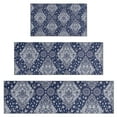 thumbnail image 1 of Blue and White Ethnic Floral Pattern Kitchen Rugs Sets Of 3,Kitchen Runner Rugs Non Skid Washable,Decorative Kitchen Floor Mats for Kitchen,Sink,Laundry,17"x30"+ 17"x47" + 17"x59", 1 of 6