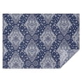 thumbnail image 1 of Blue and White Ethnic Floral Pattern Rectangle Tablecloth 60"x84",Waterproof Polyester Rectangle Table Cloth, Wipeable Spillproof Polyester Tablecloth for Dining, Camping, Indoor and Outdoor, 1 of 5