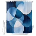 thumbnail image 1 of Blue White Fabric Shower Curtain Gradient Style Washable Shower Curtains for Bathroom, Waterproof Bath Curtain with Hooks Home Decor 72x72in, 1 of 8