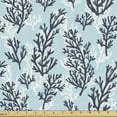 thumbnail image 1 of Blue and White Fabric by the Yard, Hand Drawn Style Ocean Themed Pattern with Coral Seaweed, Decorative Upholstery Fabric for Chairs & Home Accents, 1 Yard, Pale Blue Dark Blue by Ambesonne, 1 of 4