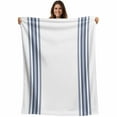 thumbnail image 1 of Blue White Farmhouses Stripes Throw Blankets, Modern Minimalist Soft Fleece Blanket Decorative for Home Sofa Couch Chair Living Bedroom, 30x40 Inches,, 1 of 8